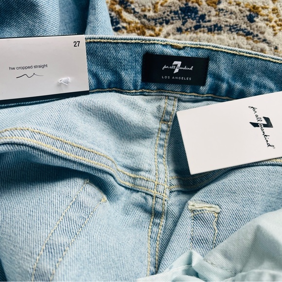 7 For All Mankind High Waist Cropped Straight Jeans - Picture 14 of 16